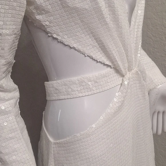 BCBG MaxAzria Runway White Sequined Dress - Picture 6 of 17